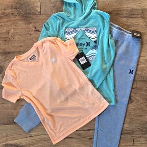 Hurley Kids' Hoodie, T-Shirt, and Joggers Set